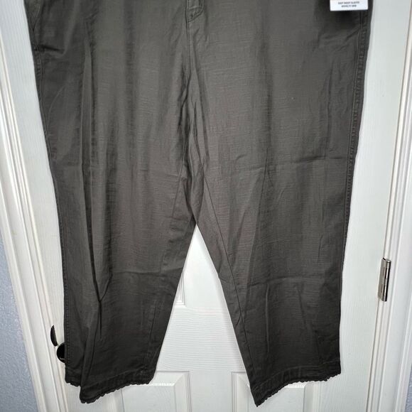 New! Intro Love the Fit Tabby Ankle Waist Elastic Green Women’s Pants Sz 20W - Picture 7 of 11